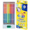 Kredki ołówkowe pastelowe dwustronne 12 kredek 24 kolory + temperówka 312120003 ASTRA