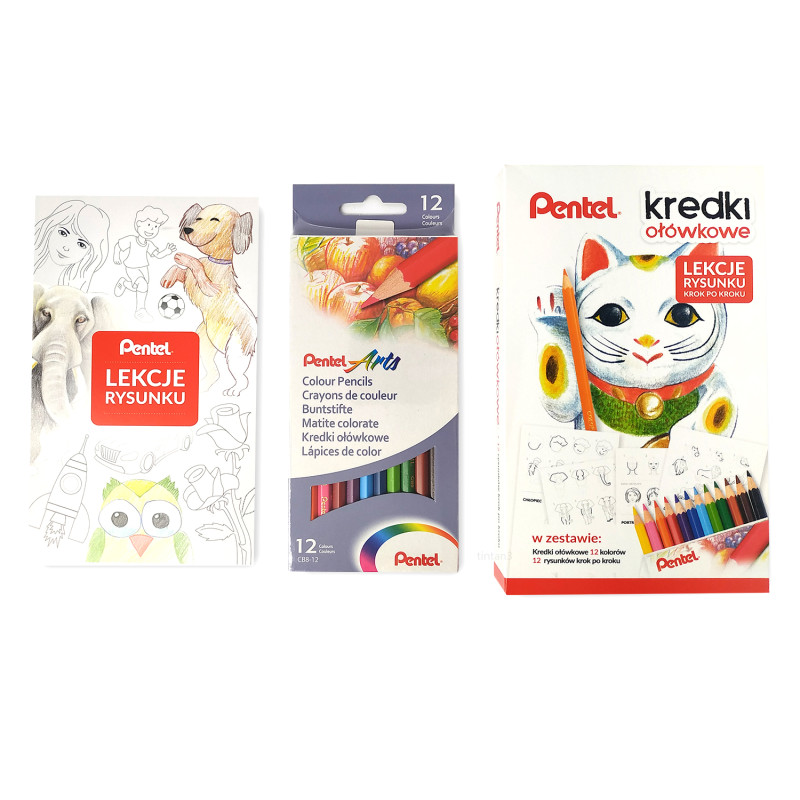 Kredki ołówkowe PENTEL 12 kolorów CB8-12