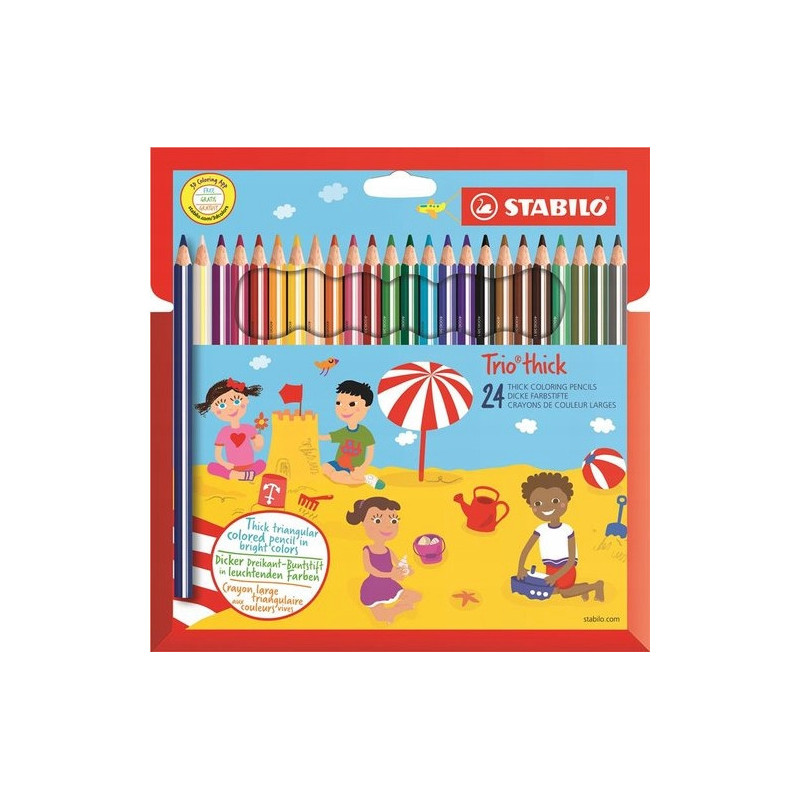 Kredki TRIO grube 203/24-01 24kol. pud. z zawieszką STABILO