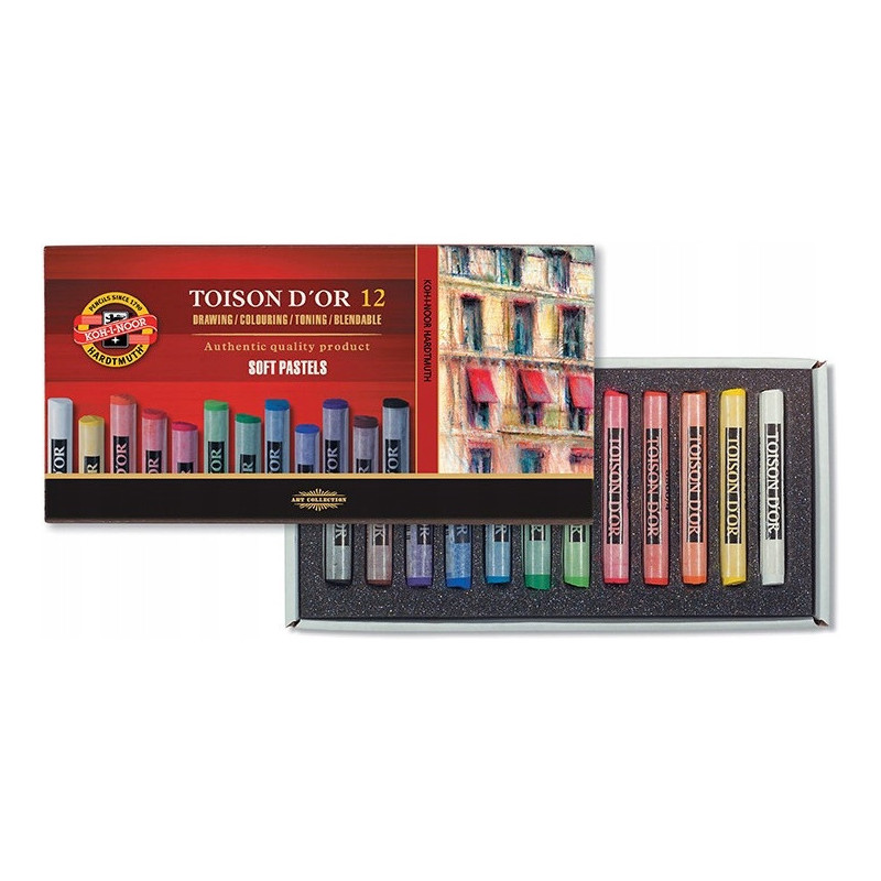 Kredki pastele suche 12 kolorów TOISON DOR 8512N KOH-I-NOOR