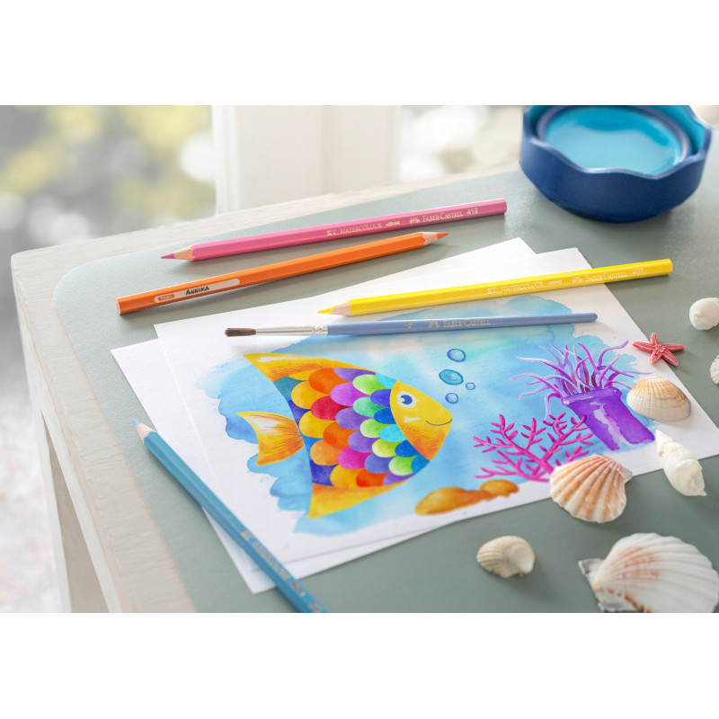 Kredki akwarelowez pędzelkiem RYBKA 24 kolory opak. kartonowe 114425 Faber-Castell