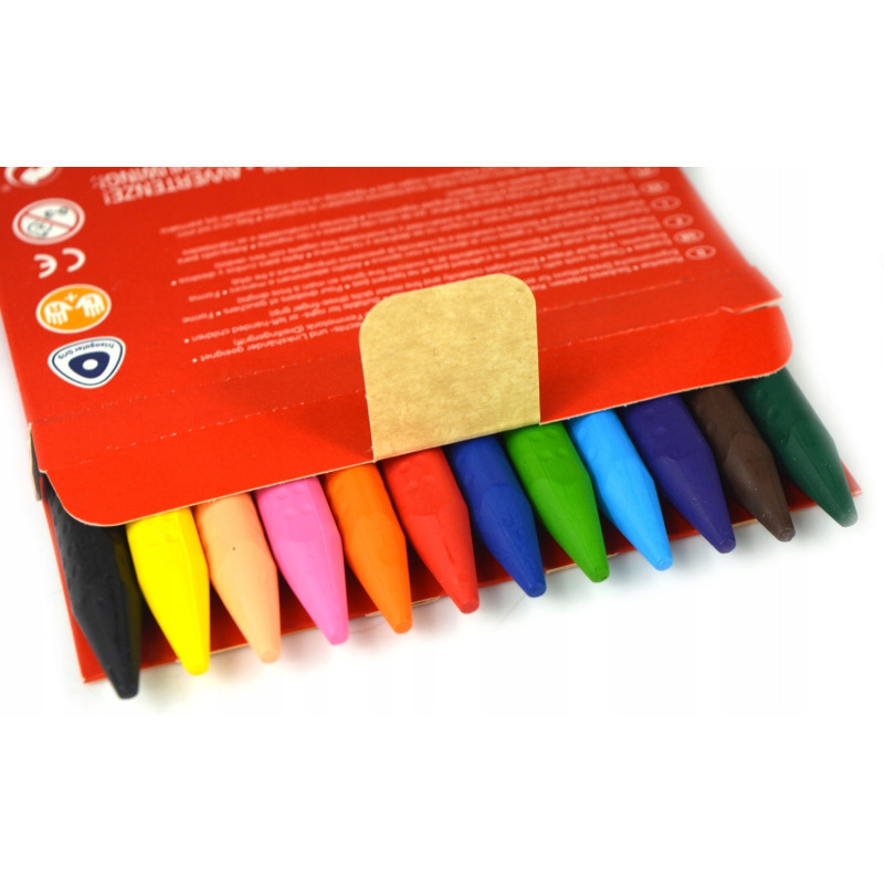 Kredki świecowe GRIP trójkątne 12 kolorów FABER-CASTELL 122520 FC
