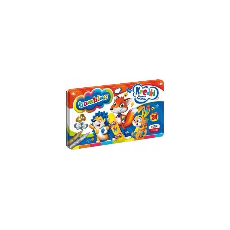 Kredki szkolne z glinki kaolinowej Zestaw 24 kredek BAMBINO St.Majewski