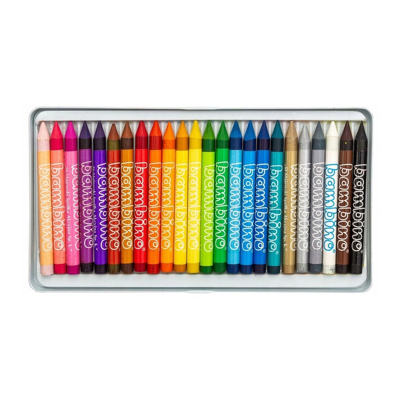Kredki szkolne z glinki kaolinowej Zestaw 24 kredek BAMBINO St.Majewski