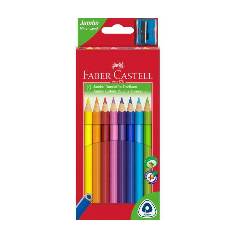 Kredki trójkątne FABER-CASTELL Junior Grip 10 kolorów 116510 FC