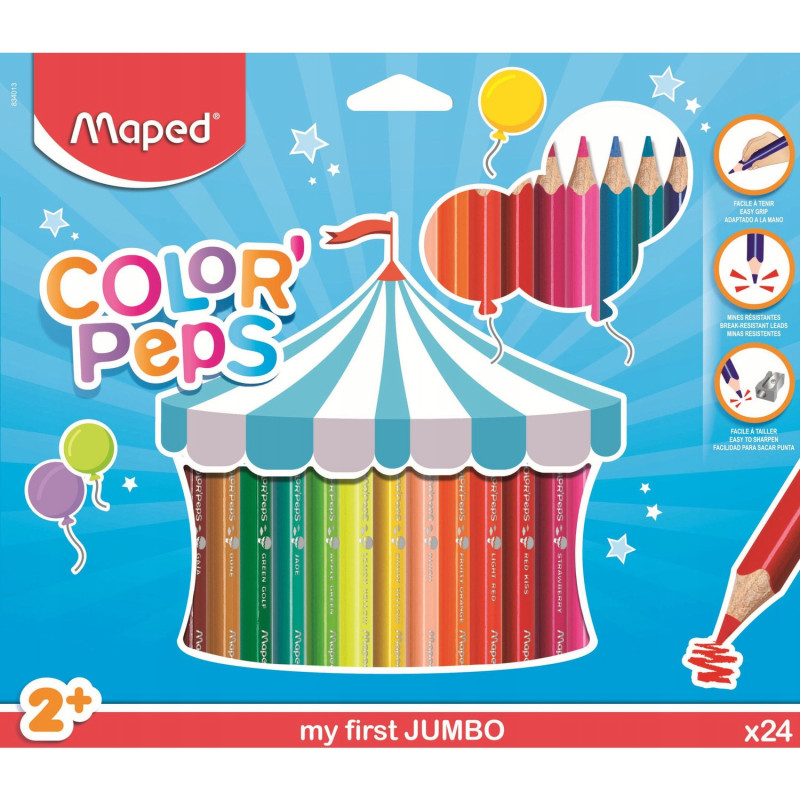 Kredki trójkątne MAPED COLORPEPS JUMBO 24 kolorów 834013
