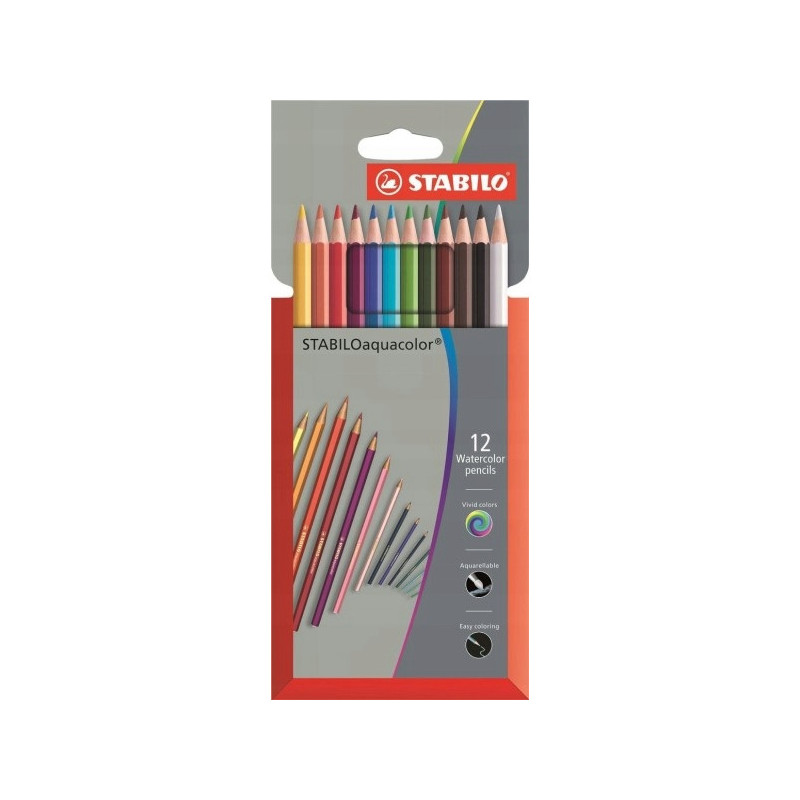 Kredki akwarelowe STABILO AQUACOL 12 kolorów 1612-3