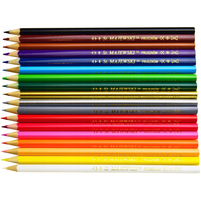 Kredki ołówkowe trójkątne Zestaw 18 kredek BAMBINO St.Majewski
