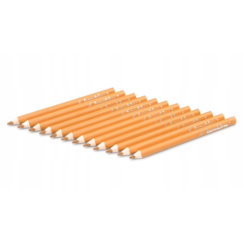 Kredki ołówkowe trójkątne Zestaw 12 kredek cieliste BAMBINO St.Majewski