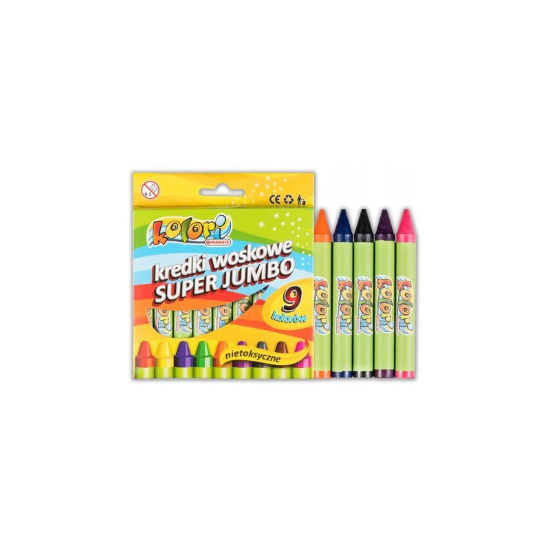 Kredki woskowe Super Jumbo 9kol. KOLORI TT7884