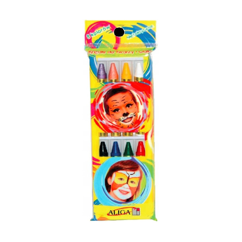 Kredki do malowania twarzy i ciała 8 kolorów FC-8 ALIGA