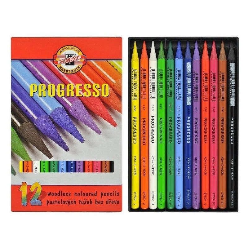 Kredki PROGRESSO 12 kolorów 8756 KOH-I-NOOR