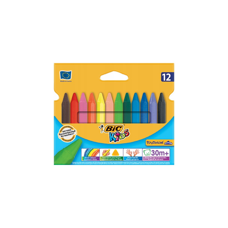 Kredki świecowe 12kol. Plastidecor Triangle 8297733 BIC