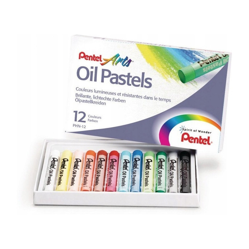 Kredki pastele olejne PENTEL 12kolorów PHN12