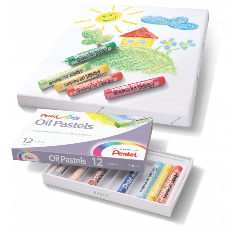 Kredki pastele olejne PENTEL 12kolorów PHN12