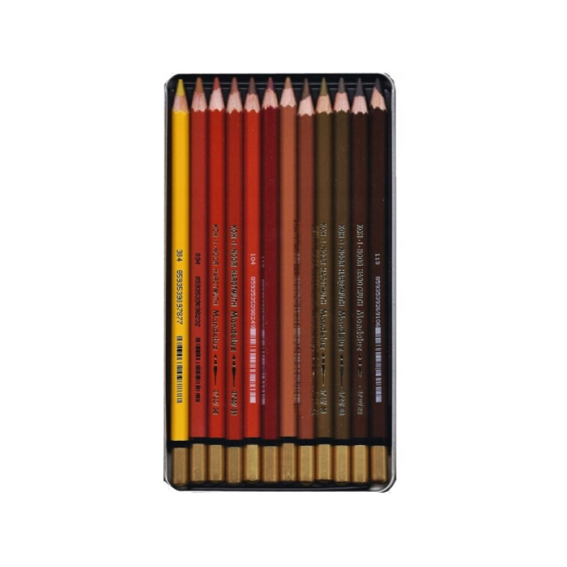 Kredki MONDELUZ 3722/BR 12 szt. LINIA BRĄZY op. metalowe KOH-I-NOOR