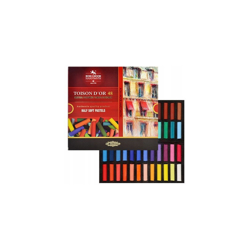 Kredki pastele suche połówki 48 kolory 8546 TOISON DOR KOH-I-NOOR