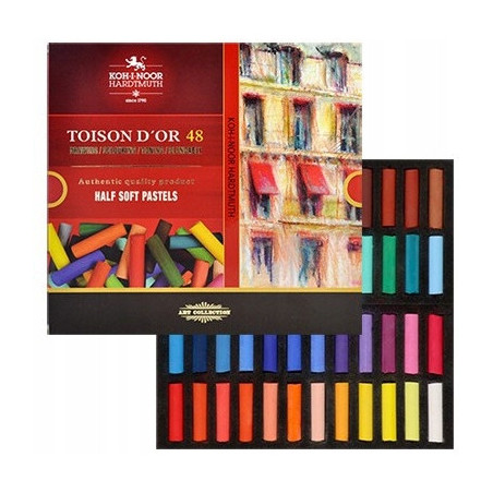 Kredki pastele suche połówki 48 kolory 8546 TOISON DOR KOH-I-NOOR