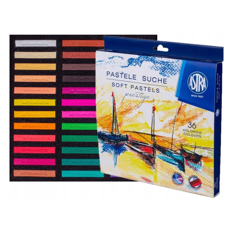 Pastele suche zestaw 36 kolorów PRESTIGE kwadratowe 323120003 ASTRA