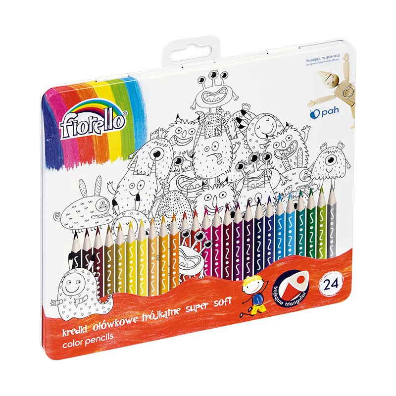 Kredki trójkątne Fiorello Super Soft 12 kolorów + 2 gratis ostrza EXTRA 170-2625