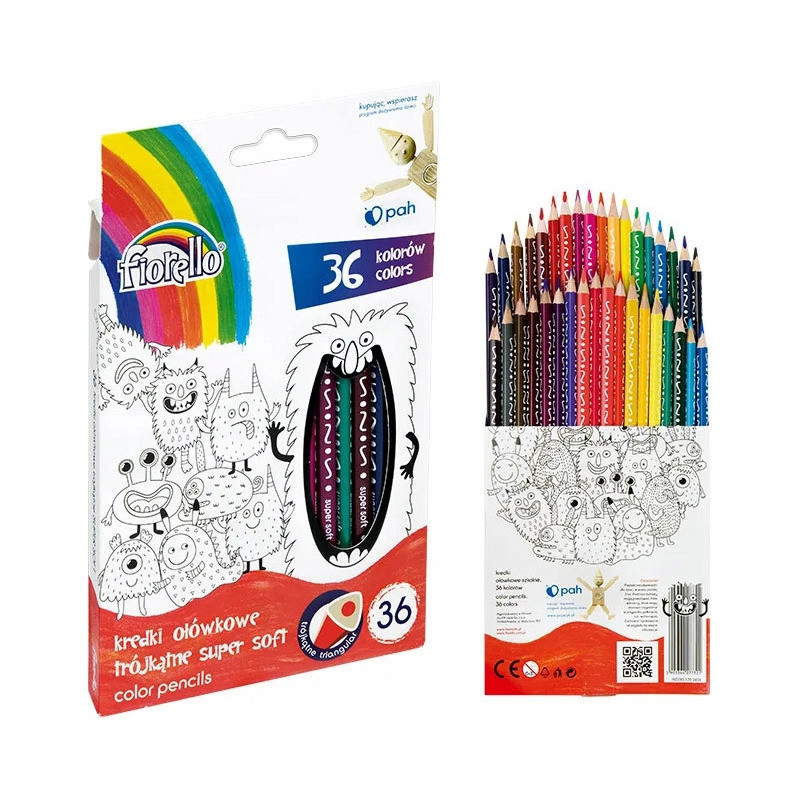 Kredki SUPER SOFT 36kol FIORELLO trójkątne 170-2474