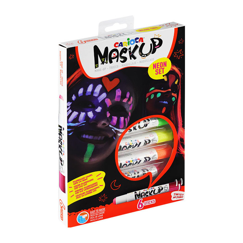 Kredki do twarzy CARIOCA MaskUP 6 kolorów neonowe (43156) 170-2607
