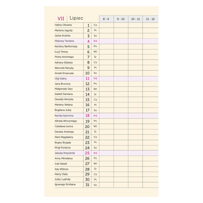 Terminarz Mini T-MINI-03 Michalczyk i Prokop