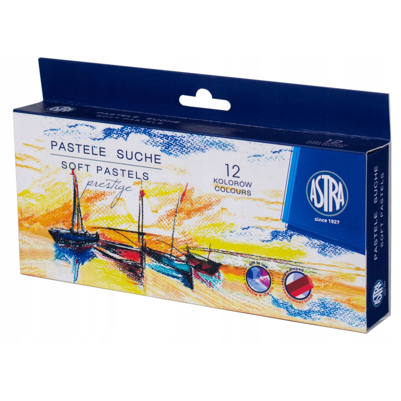 Pastele suche zestaw 12 kolory PRESTIGE kwadratowe 323120001 ASTRA