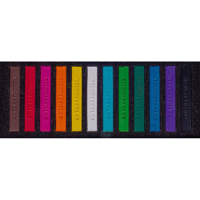 Pastele suche zestaw 12 kolory PRESTIGE kwadratowe 323120001 ASTRA