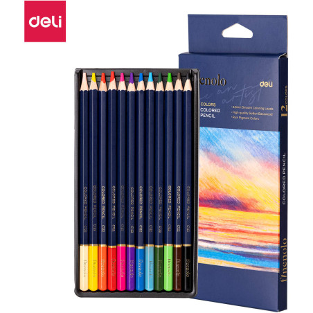 Kredki ołówkowe FINENOLO 12 kolorów EC131-12 DELI