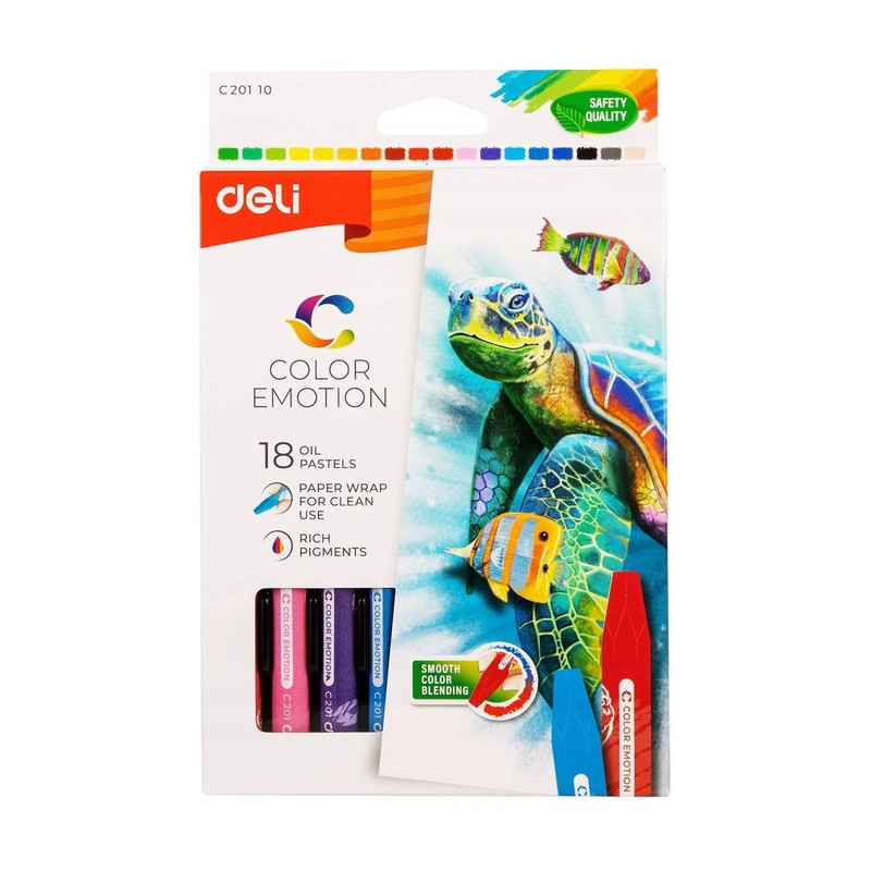 Pastele olejne COLOR EMOTION 18 kolorów EC20110 DELI
