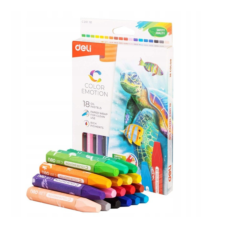 Pastele olejne COLOR EMOTION 18 kolorów EC20110 DELI