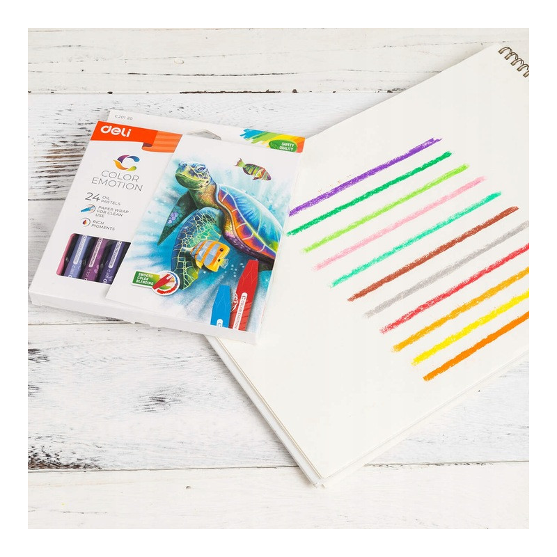Pastele olejne COLOR EMOTION 24 kolory EC20120 DELI