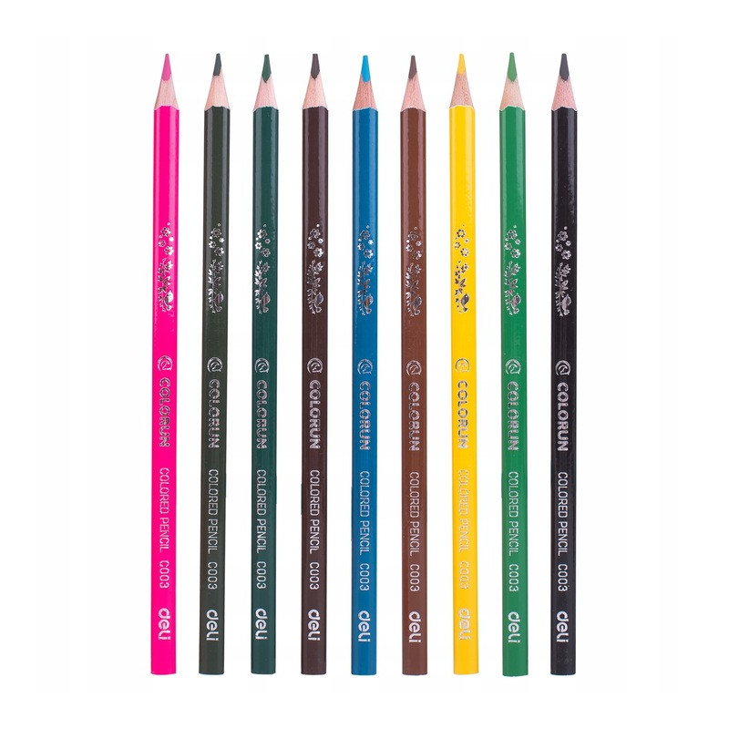 Kredki ołówkowe trójkątne COLORUN 18 kolorów EC00310 DELI