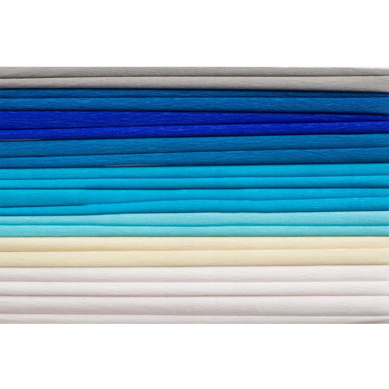 Bibuła 25x200cm mix niebieski (10szt) 8kol 2521-MIX3 HAPPY COLOR