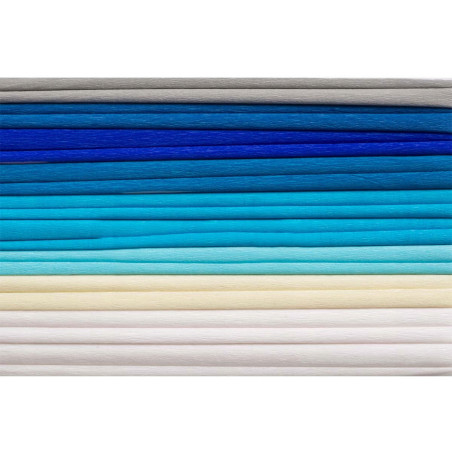 Bibuła 25x200cm mix niebieski (10szt) 8kol 2521-MIX3 HAPPY COLOR