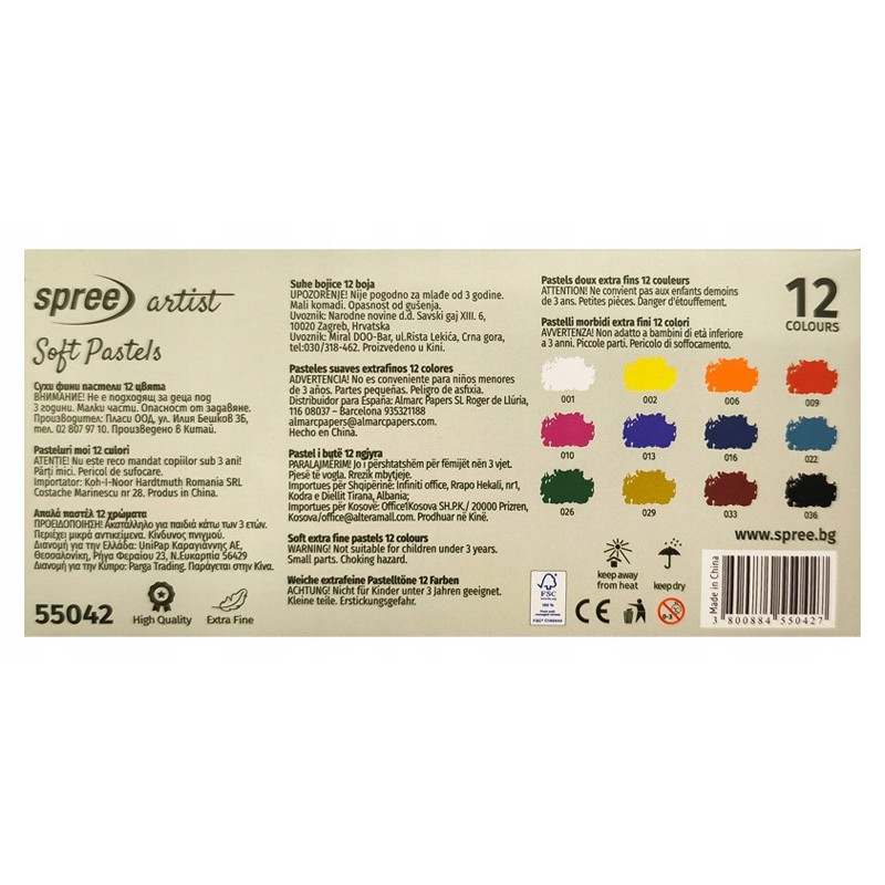 Pastele suche extra fine 12 kolorów SPREE artist PAS-550420-00101