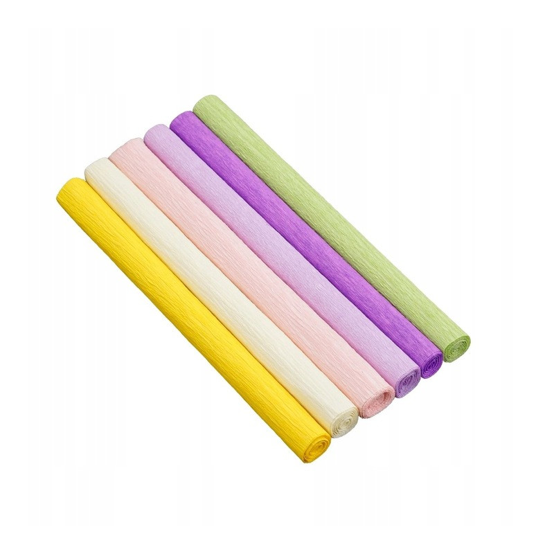 Krepina marszczona gruba 25x100cm mix 6 kolorów Delicate HA 3650 2510 - MIX D HAPPY COLOR