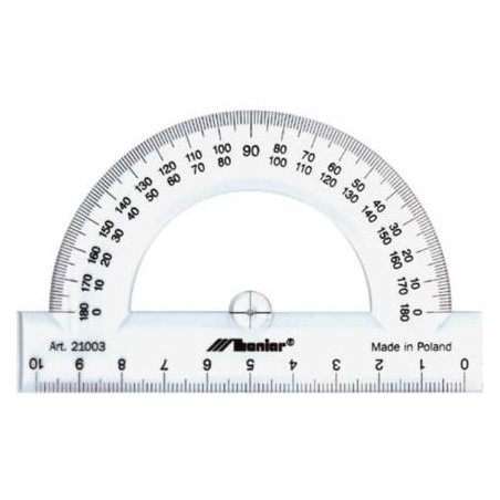 Kątomierz szkolny plastikowy 180st/10cm 21003 LENIAR