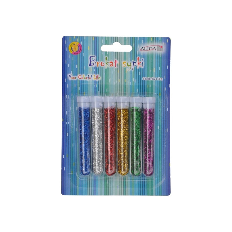 Brokat sypki bio 3g. 6 kolorów blister GL-036 ALIGA