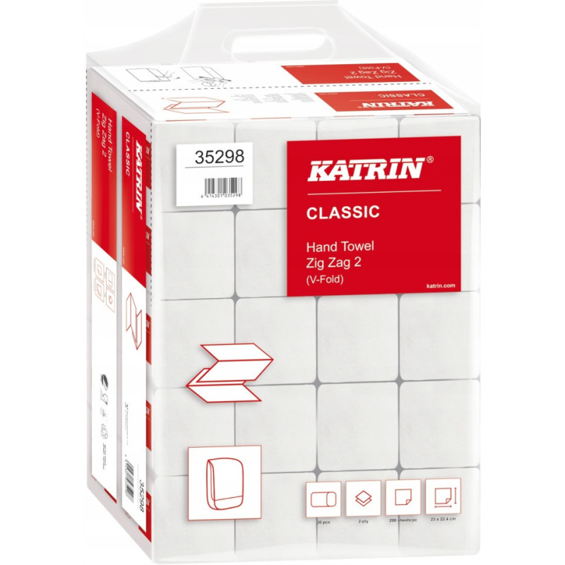 Ręcznik ZZ V-FOLD KATRIN biały Classic 35298(20x200szt) folia