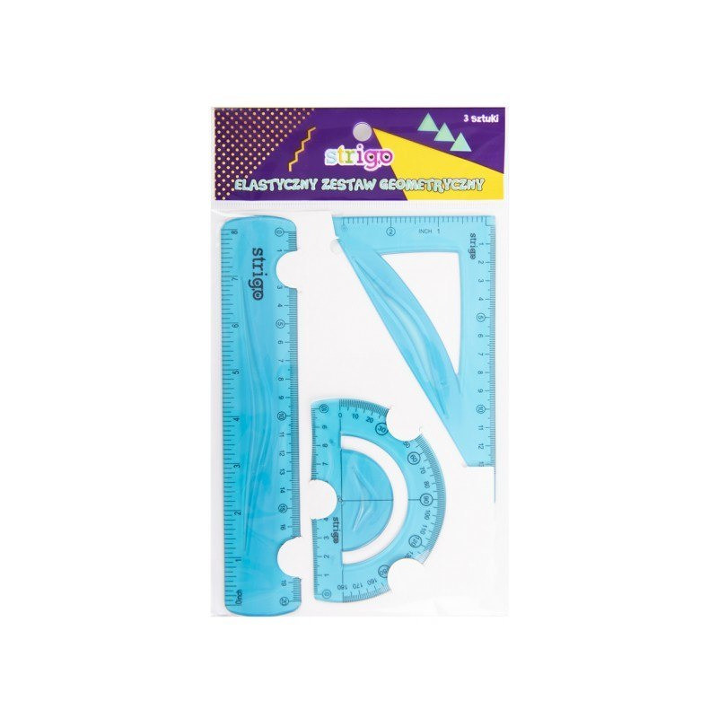 Zestaw geometryczny elastyczny niebieski SSC073
