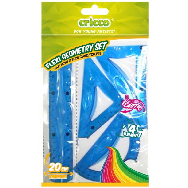 Zestaw geometryczny Flexi z linijką 20cm CR620 CRICCO