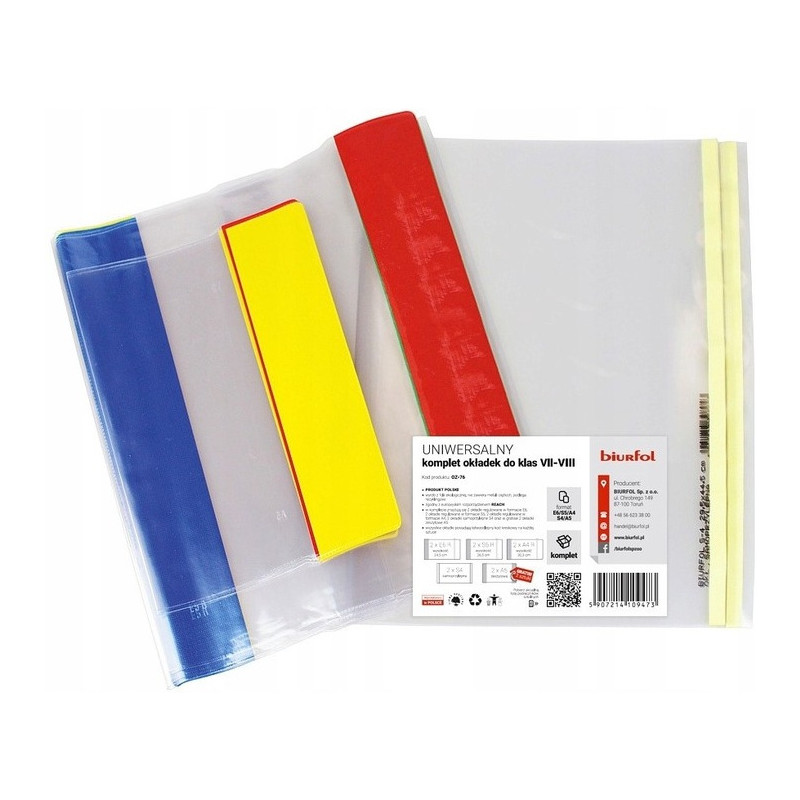 Okładki na książki podręczniki do klas 7-8 + zeszyty A5 OZ-76 BIURFOL