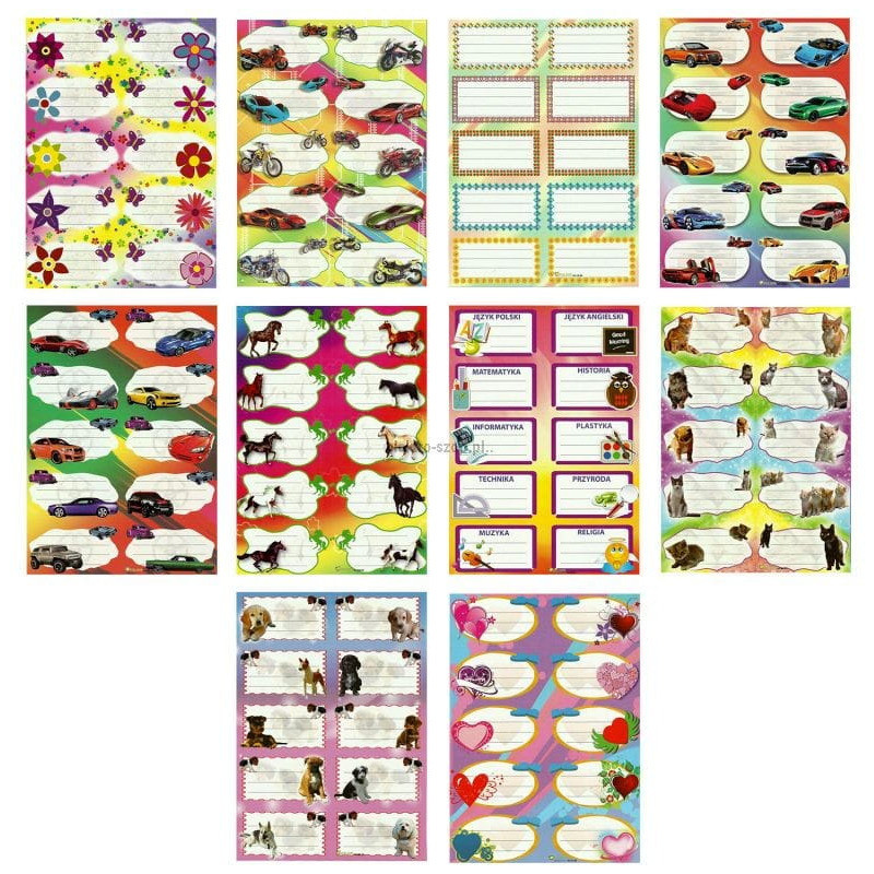 Naklejki na zeszyt duże - 10 (25) D POLSYR