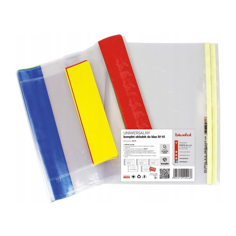 Okładki na książki podręczniki do klas 4-6 + zeszyty A5 OZ-75 BIURFOL