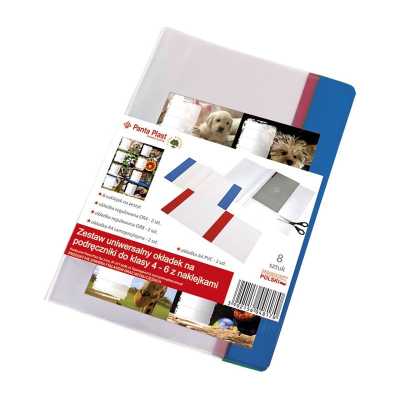 Okładki na podręczniki do klasy 4-6 z naklejkami 0402-0145-99 PANTA PLAST