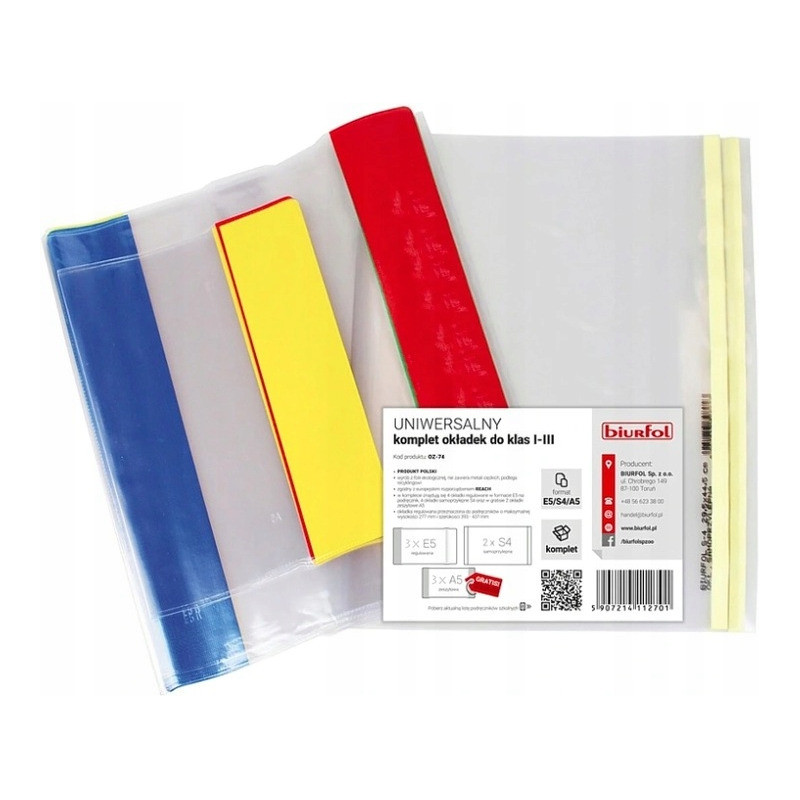 Okładki na książki podręczniki do klas 1-3 + zeszyty A5 OZ-74 BIURFOL