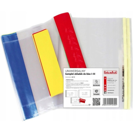 Okładki na książki podręczniki do klas 1-3 + zeszyty A5 OZ-74 BIURFOL