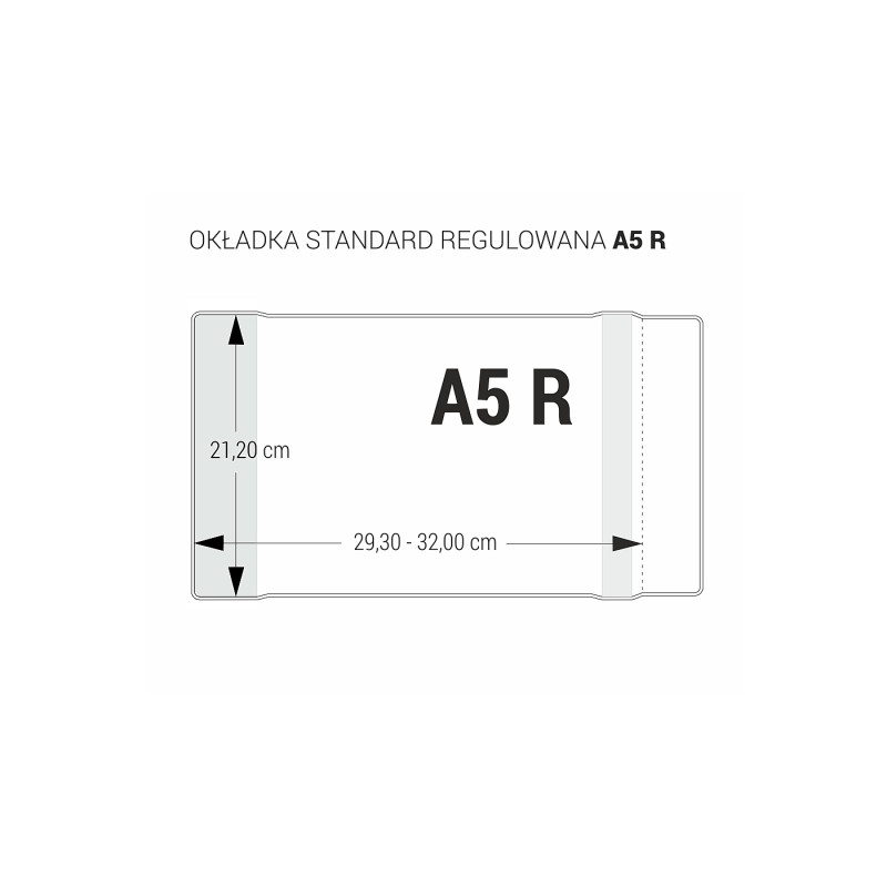 Okładki regulowane na zeszyty szkolne A5 bezbarwne 5 sztuk 21,2x29,3-32cm OZB5-44 BIURFOL